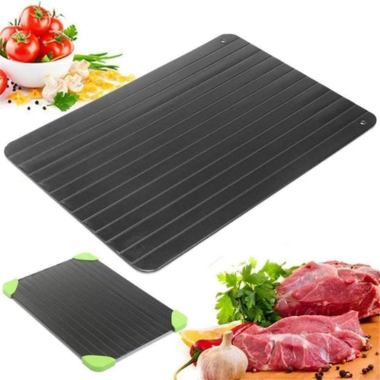 magical defrosting plate:_ Fast Defrosting Tray for Frozen Meat Large Size Thawing Plate with Groove Design Defrost Food Rapid Safer Kitchen Gadgets Tools