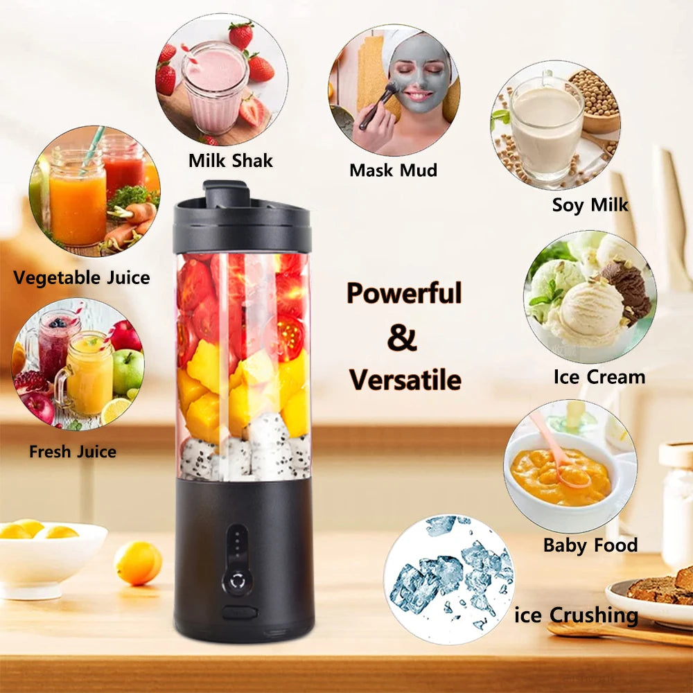 sahll_01
Mini Portable Blender Electric Fruit Juicer Smoothie Orange Fresh Juice Blender Multifunction Rechargeable Portable Juicer Mixer