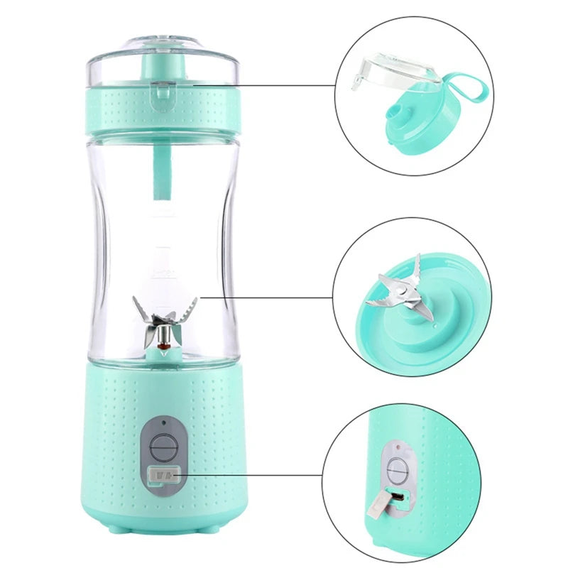 sahll_04
Top Sale 380ML Portable Blender For Smoothies Juices And Shakes 4000Mah Mini Blender For Home&Travel