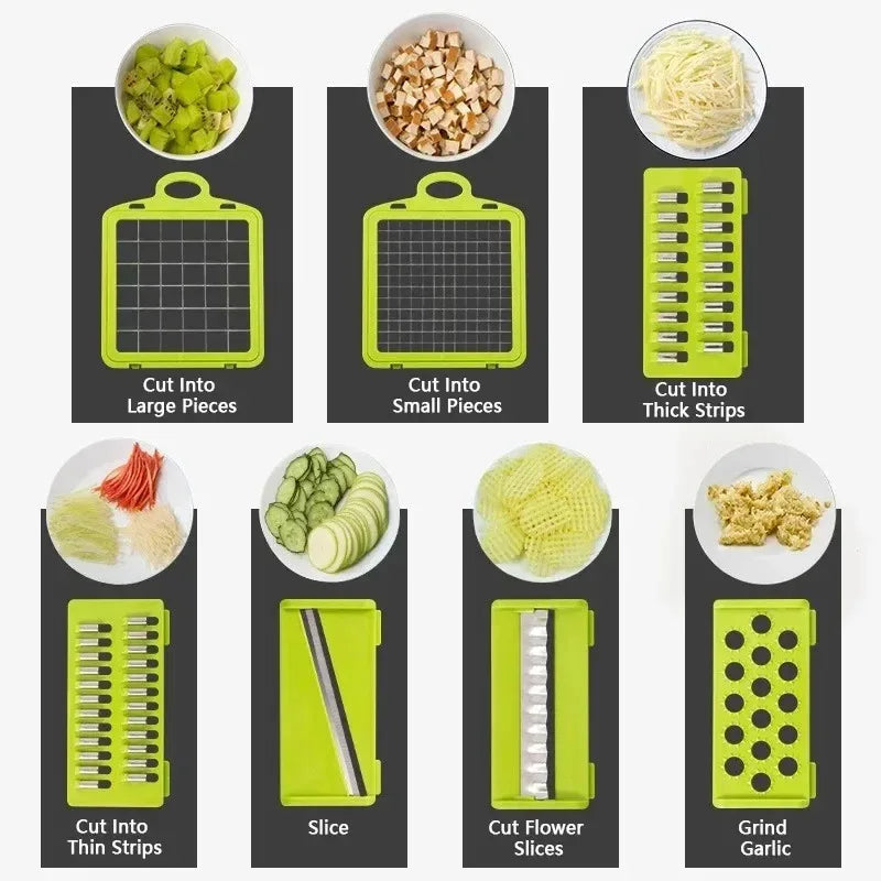 All In One
14/16 in 1 Multifunctional Vegetable Chopper Handle Food Grate Food Chopper Vegetable Slicer Dicer Cut Kitchen Items cocina