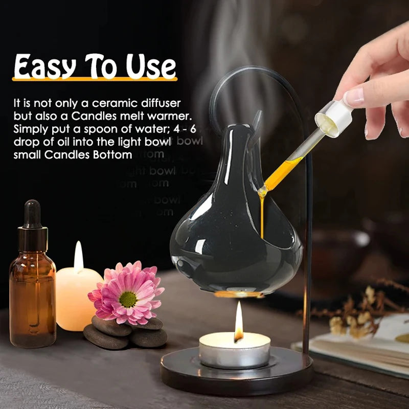 FOR YOU 
Ceramic Essential Oil Burner Melt Gifts Furnace Warmer Tealight Candles Holder Diffuser For Living Room Housewarming Home Decor